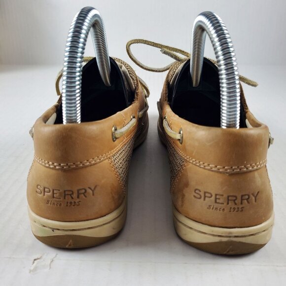 Sperry Topsiders Women's STS95589 Tan Leather Slip On Loafer Boat Shoes US 7.5M - Picture 5 of 10
